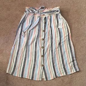 Long striped skirt